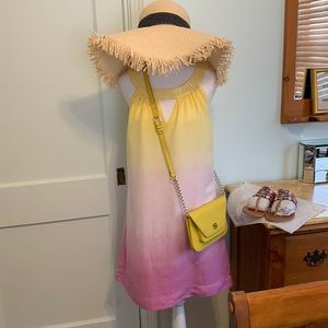 Boston Proper used yellow fade to pink sundress made of linen and viscose.Size M